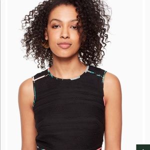 Kate Spade Black Blossom Trim Tweed Dress